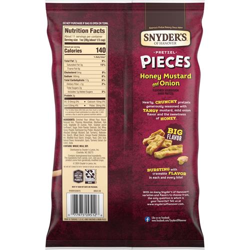 Snyders Of Hanover Pretzel Pieces, Honey Mustard And Onion, 11.25 Oz
