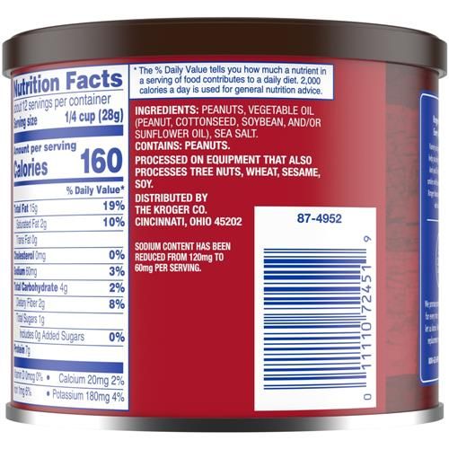 Kroger Lightly Salted Peanuts 12 oz