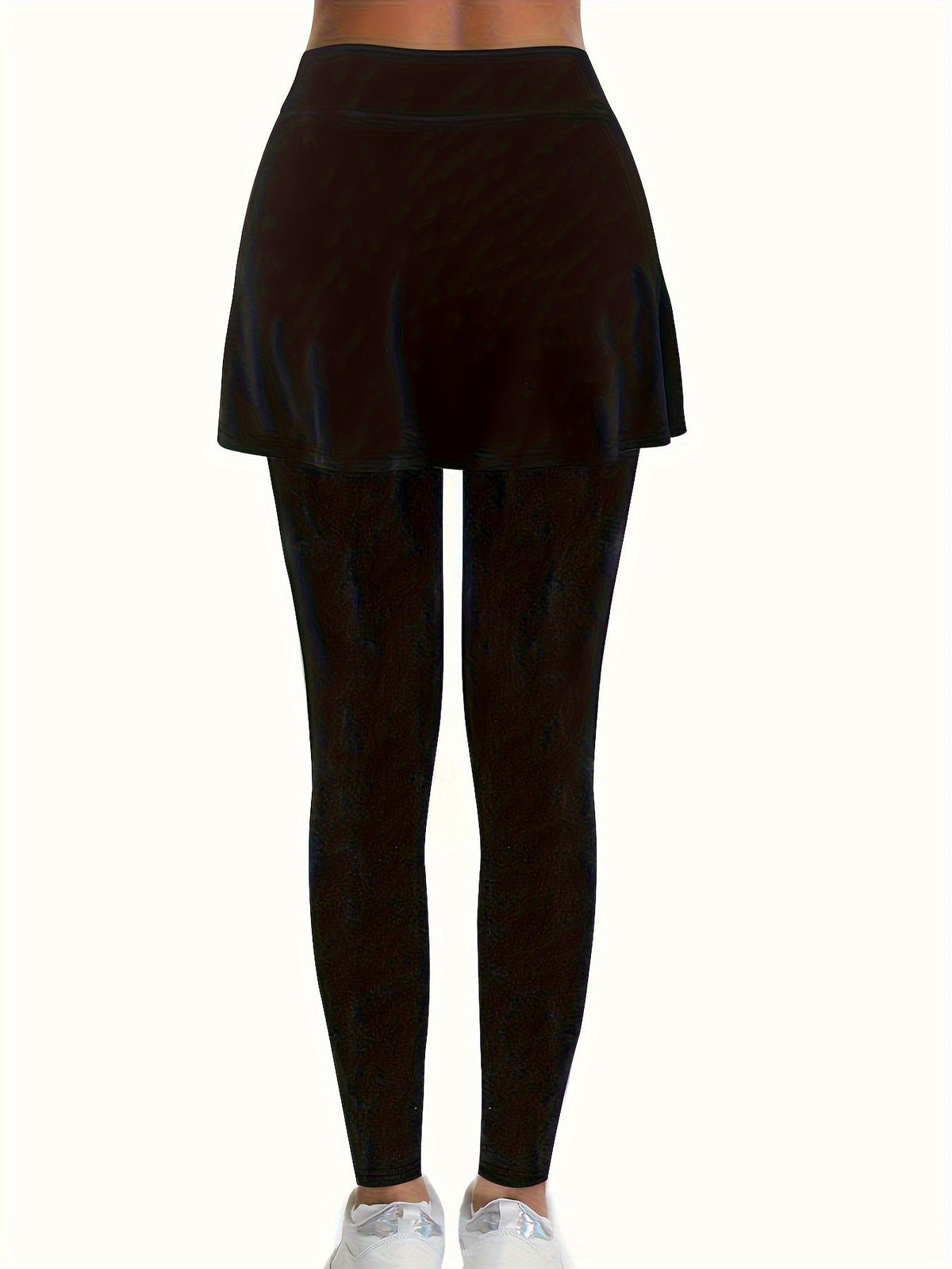 Women's High Waist Skirted Leggings 2 In 1 Flared Skirt Overlay Active Leggings For Yoga & Workout