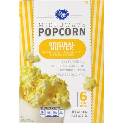 Kroger Original Butter Microwave Popcorn 6 ct / 3 oz