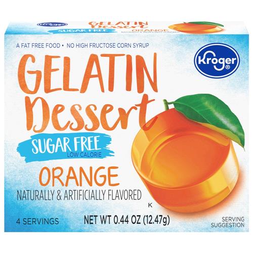 Kroger Sugar Free Orange Gelatin Dessert Mix 0.44 oz