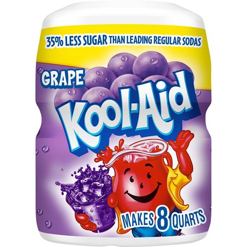 Kool-Aid Sugar-Sweetened Grape Powdered Soft Drink Mix, 19 Oz Canister