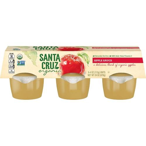 Santa Cruz Organic Apple Sauce, 6-4 Ounce Cups