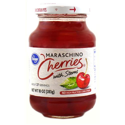 Kroger Maraschino Cherries with Stems 10 oz