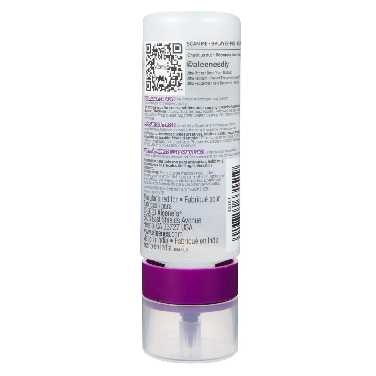 Clear Gel Tacky Glue for Crafts in Always Ready Bottle, Nontoxic, Applies and Dries Clear, 4 Fl Oz