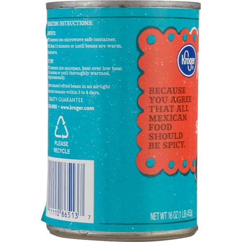 Kroger Spicy Refried Beans 16 oz