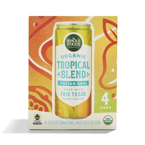 Whole Foods Market Organic Tropical Blend Italian Soda, 11.2 Fl Oz (Pack Of 4)