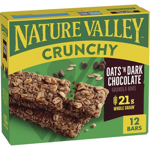 Nature Valley Crunchy Granola Bars, Oats N Dark Chocolate, 12 Bars, 8.94 Oz (6 Pouches)