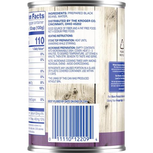 Kroger Canned Black Beans 15.25 oz