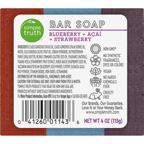 Simple Truth Beauty Crate Blueberry Strawberry & Acai Bar Soap 4 oz