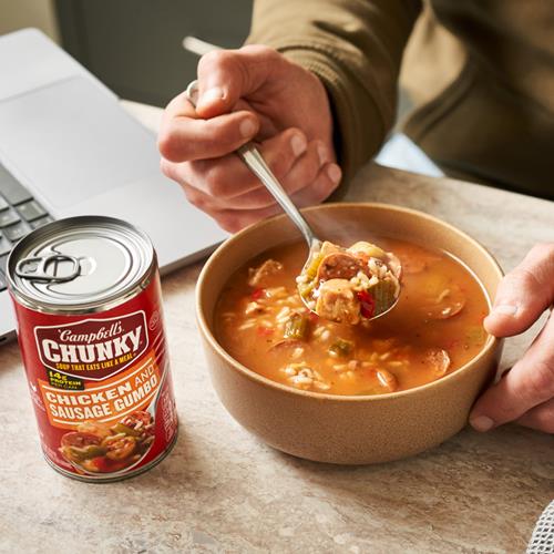 Campbells Chunky Soup, Chicken And Sausage Gumbo, 18.8 Oz Can
