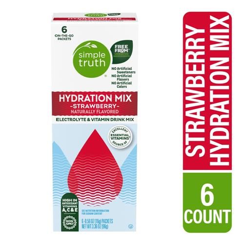 Simple Truth Electrolyte Naturally Flavored Strawberry Drink Mix Packets 6 packets / 0.56 oz