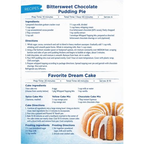 Kroger Whipped Topping Mix 4 ct / 1.25 oz