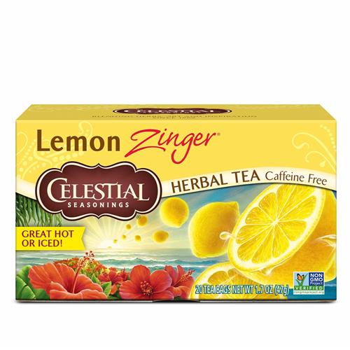 Celestial Seasonings 100% Natural Lemon Zinger Herbal Tea 20 Ct