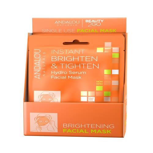 Andalou Naturals Instant Brighten & Tighten Hydro Serum Facial Mask, 0.6 Fluid Ounce