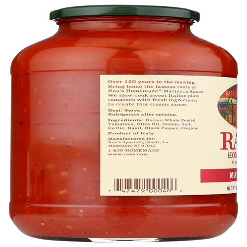 Raos Marinara Family Pasta Sauce, 40 Oz