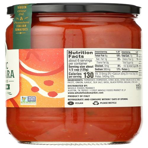 Whole Foods Market Marinara Pasta Sauce, 24.3 Oz