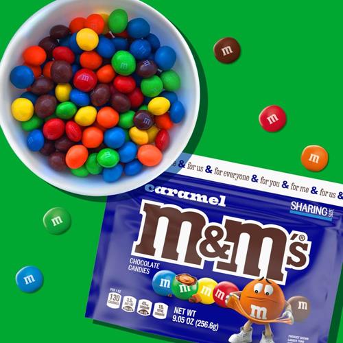 M&Ms Caramel Milk Chocolate Candy, Sharing Size, 9.05 Oz Resealable Bag