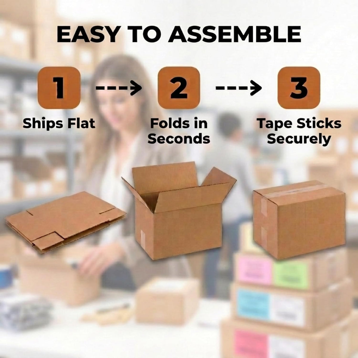 Cube Shipping Boxes 12"L X 12"W X 12"H (25-Pack) - Small Corrugated Cardboard Packaging Boxes for Shipping, Packing, Moving, and Storage at Home, Office, or Business