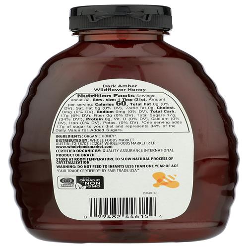 Whole Foods Market Organic Amber Mountain Forest Honey, 24 Ounce