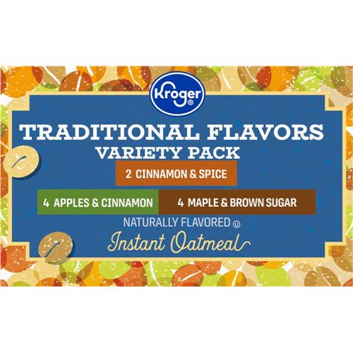 Kroger Traditional Flavors Variety Pack Instant Oatmeal 10 ct