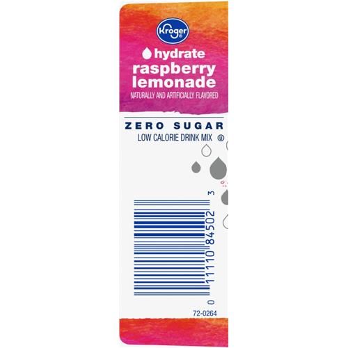 Kroger Hydrate Zero Sugar Raspberry Lemonade Drink Mix Packets 10 packets