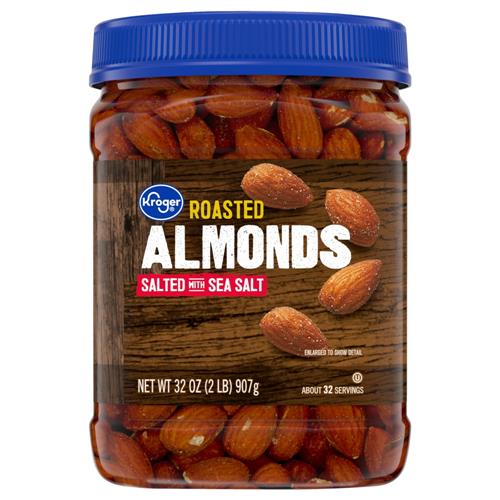 Kroger Roasted Sea Salted Almonds 32 oz