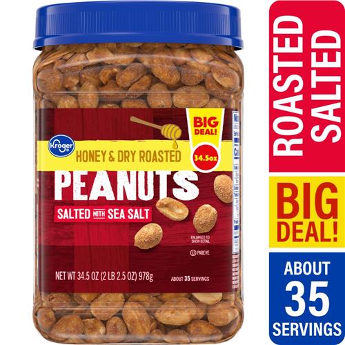 Kroger Salted Honey & Dry Roasted Peanuts 34.5 oz