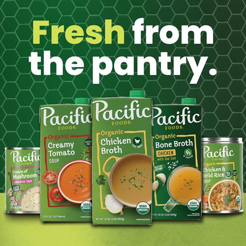Pacific Foods Organic Chicken Bone Broth With Ginger, Turmeric, And Black Pepper, 32 Oz Carton