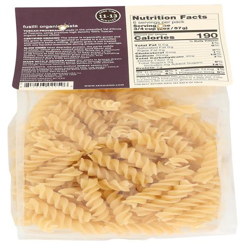 Seggiano Organic Fusilli Pasta, 13.2 Oz