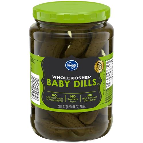Kroger Whole Kosher Baby Dill Pickles 24 fl oz