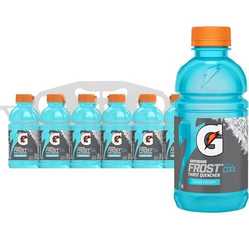 Gatorade Thirst Quencher Sports Drink, Frost Glacier Freeze, 12Oz Bottles, 12 Pack, Electrolytes For Rehydration
