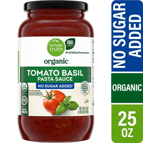 Simple Truth Organic No Sugar Added Tomato Basil Pasta Sauce 25 oz