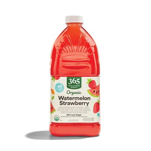 Whole Foods Market Organic Reduced Sugar Watermelon Strawberry Juice, 64 Fl Oz
