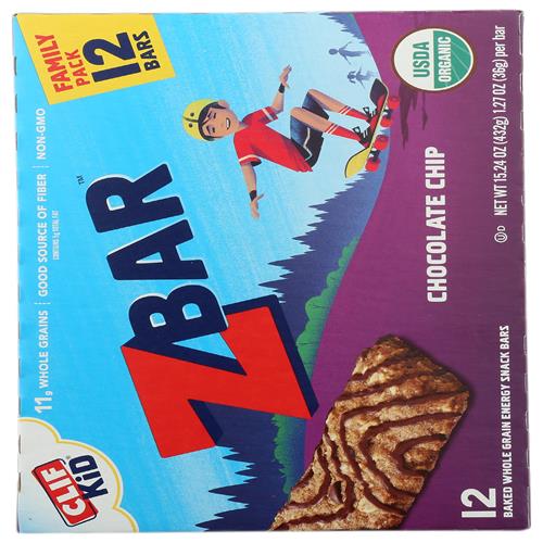 Clif, Bar Z Chocolate Chip Organic 12 Count, 15.24 Ounce