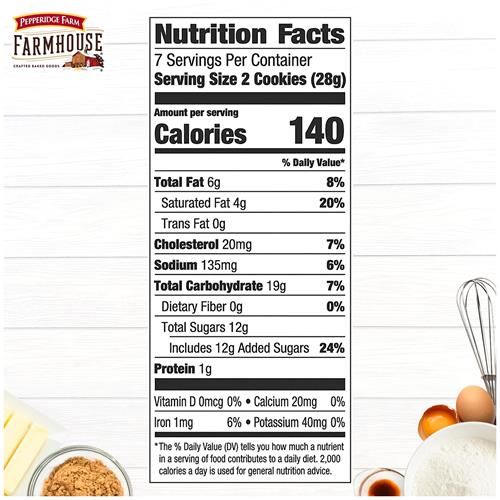 Pepperidge Farm Farmhouse Thin And Crispy Milk Chocolate Chip Cookies, 6.9 Oz Bag (14 Cookies)