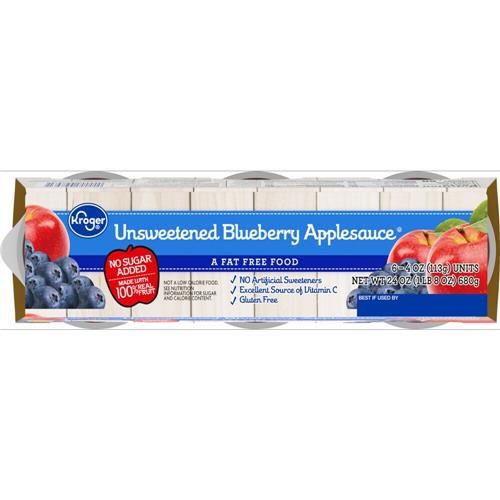 Kroger Blueberry Applesauce 6 ct / 4 oz