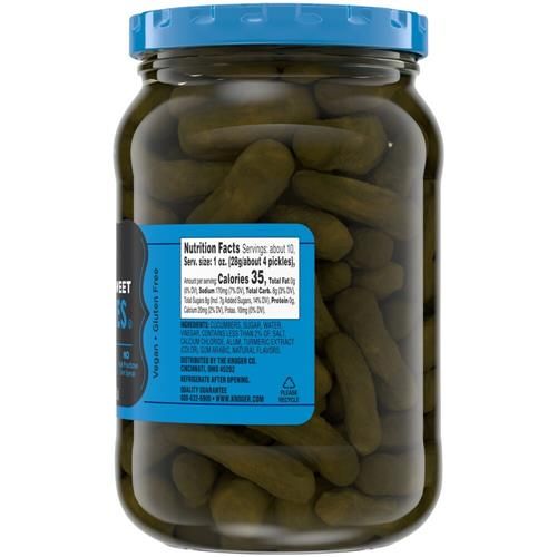 Kroger Whole Sweet Petite Pickles 16 fl oz