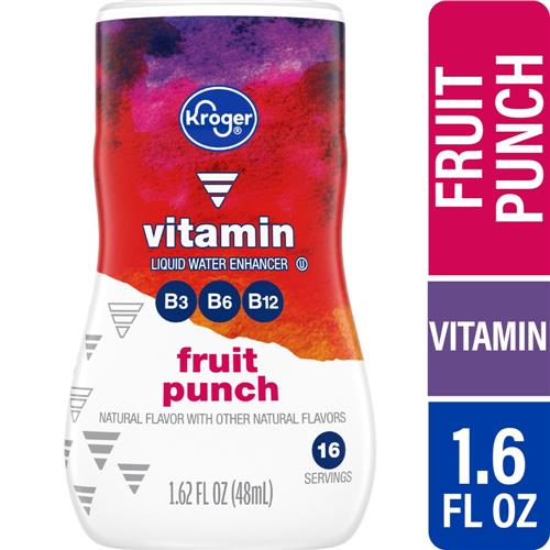 Kroger Vitamin Fruit Punch Water Enhancer Bottle 1.62 fl oz