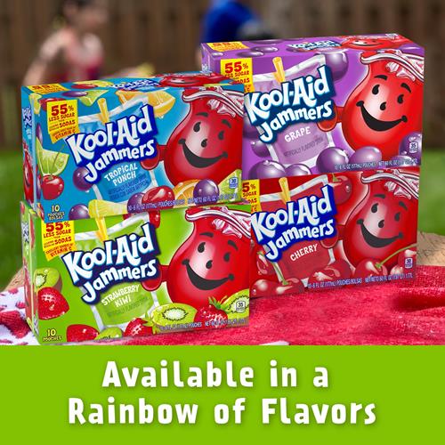 Kool-Aid Jammers Strawberry Kiwi Flavored Drink, 10 Ct Box, 6 Fl Oz Pouches