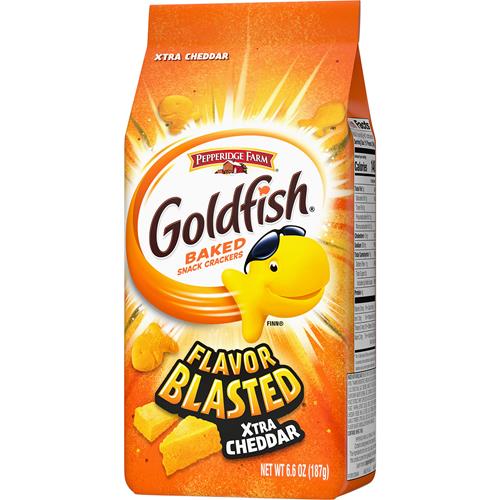 Goldfish Flavor Blasted Xtra Cheddar Cheese Crackers, Baked Snack Crackers, 6.6 Oz Bag