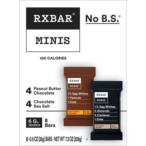 Rxbar Minis Protein Bars, Protein Snack, Snack Bars, Variety Pack, 7.3Oz Box (8 Bars)