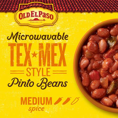 Old El Paso Pinto Beans, Tex-Mex Style, Microwavable Pouch, 8.8 Oz