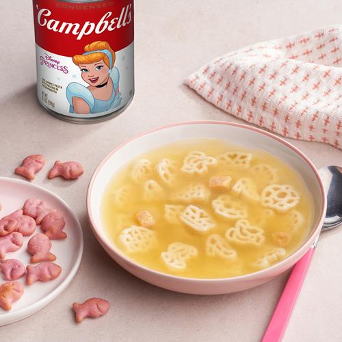 Campbell’S Condensed Kids Soup, Disney Princess Cool Shapes Pasta With Chicken In Chicken Broth, 10.5 Oz Can