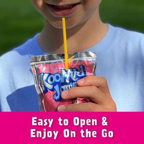Kool-Aid Jammers Sharkleberry Fin Strawberry Orange Punch Flavored 0% Juice Drink, 10 Ct Box, 6 Fl Oz Pouches
