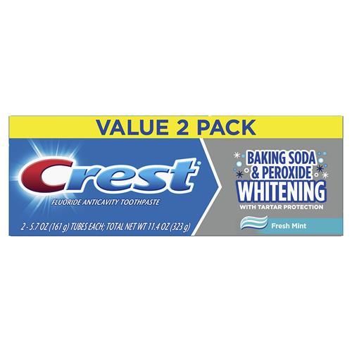 Crest Cavity & Tartar Protection Toothpaste, Whitening Baking Soda & Peroxide,5.7 Ounce (Pack Of 2)