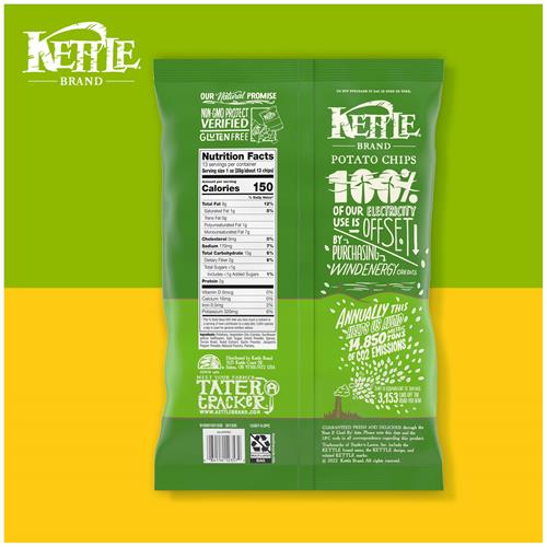 Kettle Brand Potato Chips, Jalapeno Kettle Chips, Party Size, 13 Oz