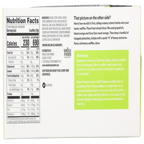 Whole Foods Market Gluten Free Waffles, 8 Ounce