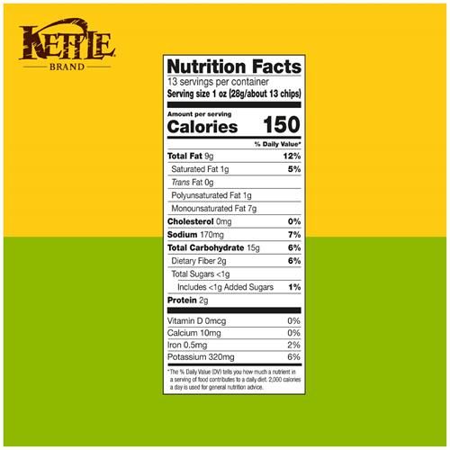 Kettle Brand Potato Chips, Jalapeno Kettle Chips, Party Size, 13 Oz