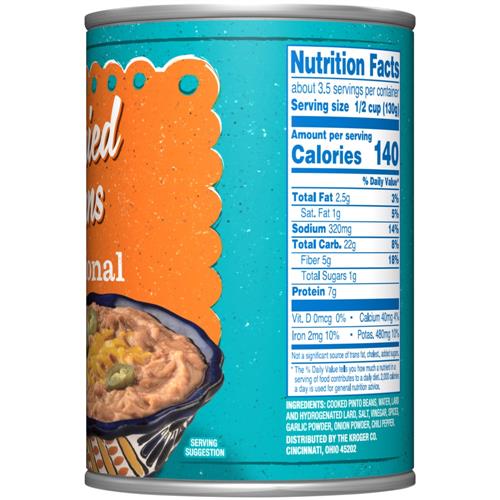Kroger Traditional Refried Beans 16 oz